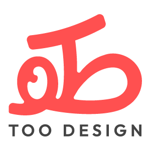 The official logo of Too Design, a modern creative design studio focused on branding, graphic design, UI/UX, and visual storytelling. The identity combines a clean, contemporary aesthetic with a playful and human design approach.